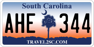 SC license plate AHE344