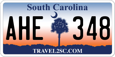 SC license plate AHE348