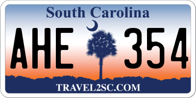 SC license plate AHE354