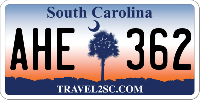 SC license plate AHE362