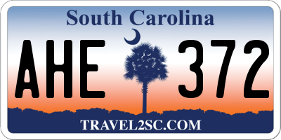 SC license plate AHE372