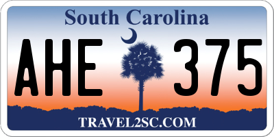 SC license plate AHE375