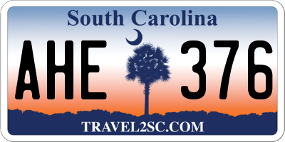 SC license plate AHE376