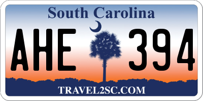 SC license plate AHE394