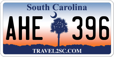 SC license plate AHE396