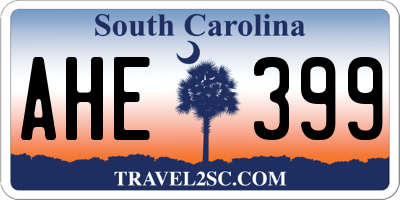 SC license plate AHE399