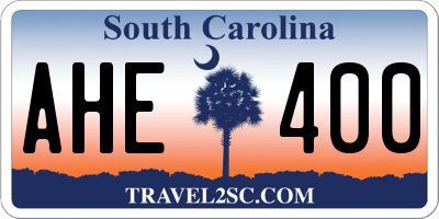 SC license plate AHE400