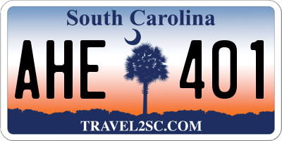SC license plate AHE401