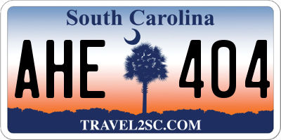 SC license plate AHE404