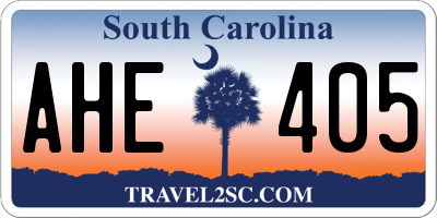 SC license plate AHE405