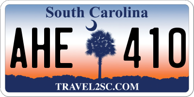 SC license plate AHE410