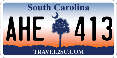 SC license plate AHE413