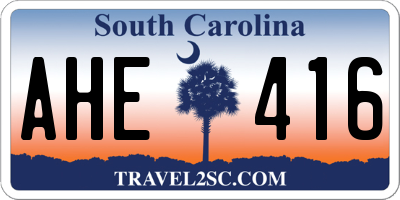 SC license plate AHE416
