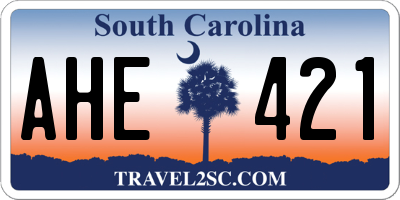 SC license plate AHE421