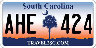 SC license plate AHE424