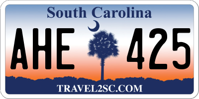SC license plate AHE425