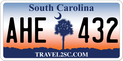 SC license plate AHE432
