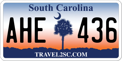SC license plate AHE436