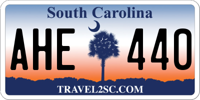 SC license plate AHE440