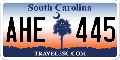 SC license plate AHE445