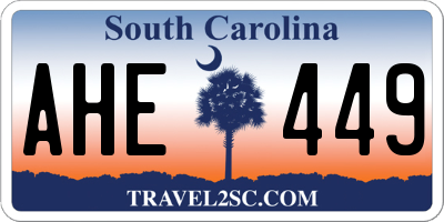 SC license plate AHE449