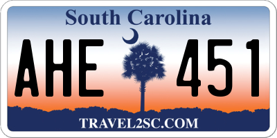 SC license plate AHE451