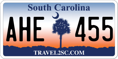 SC license plate AHE455