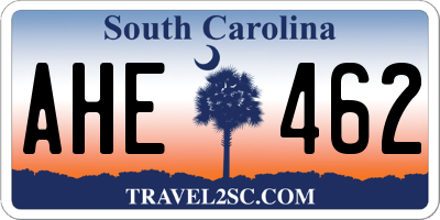 SC license plate AHE462