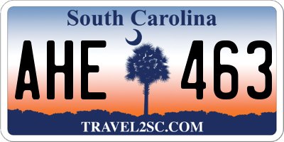 SC license plate AHE463