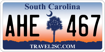 SC license plate AHE467