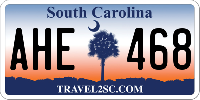 SC license plate AHE468