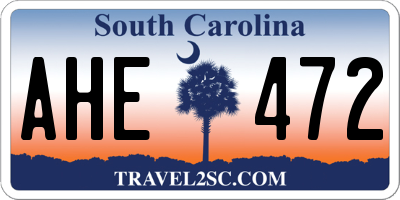 SC license plate AHE472