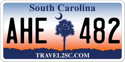 SC license plate AHE482