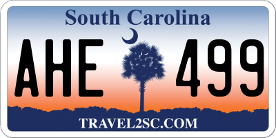 SC license plate AHE499