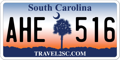 SC license plate AHE516