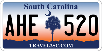 SC license plate AHE520