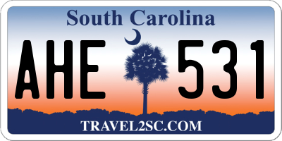 SC license plate AHE531