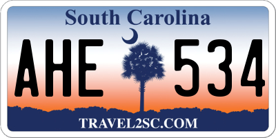 SC license plate AHE534