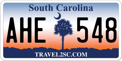 SC license plate AHE548