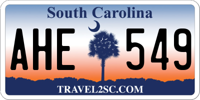 SC license plate AHE549