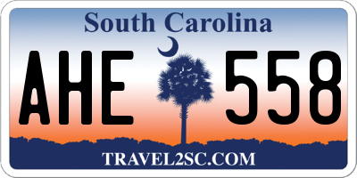 SC license plate AHE558