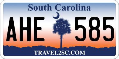 SC license plate AHE585