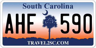 SC license plate AHE590