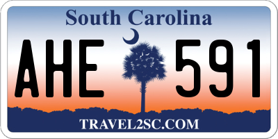 SC license plate AHE591