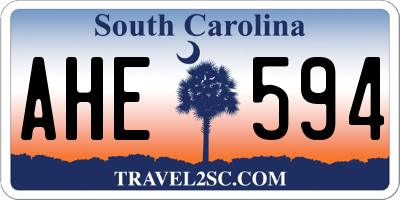 SC license plate AHE594
