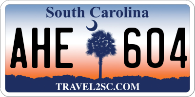 SC license plate AHE604