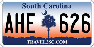 SC license plate AHE626