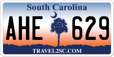 SC license plate AHE629