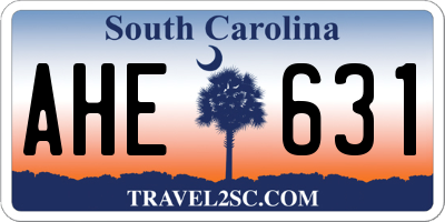 SC license plate AHE631