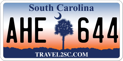 SC license plate AHE644